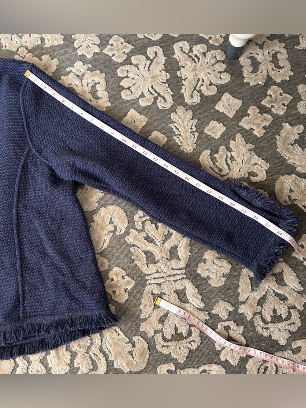 Nic+Zoe Fringe Navy Mix Cardigan Blazer - Picture 9 of 12